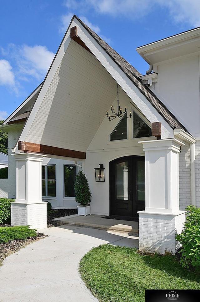20640 Rawhide Rd, Omaha, NE 68022 - doorway to property with brick siding