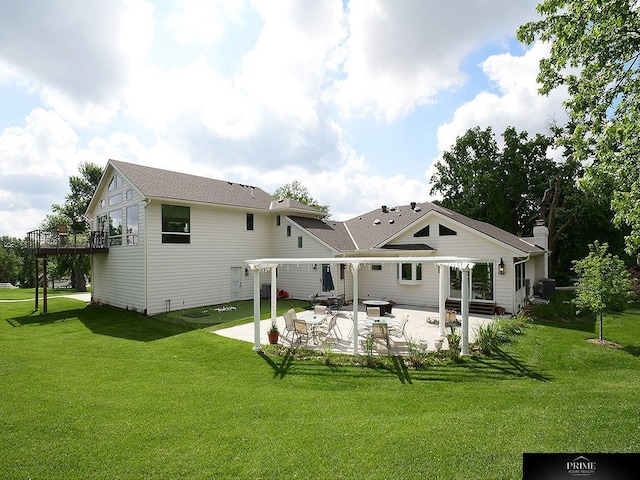 20640 Rawhide Rd, Omaha, NE 68022 - back of property featuring a patio area, a yard, a pergola, and a deck