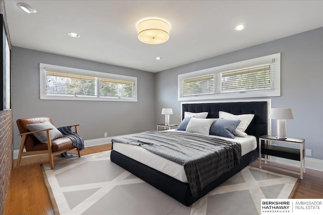 1312 S 78th St, Omaha, NE 68124 - bedroom featuring baseboards, light wood-style floors, and recessed lighting