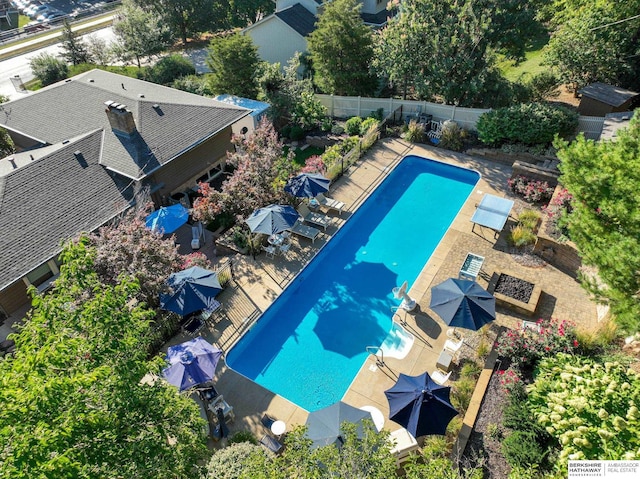 1312 S 78th St, Omaha, NE 68124 - bird's eye view of a pool