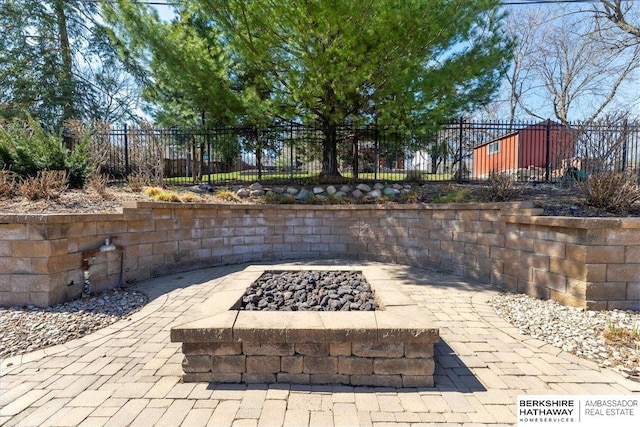 1312 S 78th St, Omaha, NE 68124 - view of patio with a fire pit
