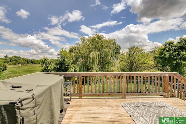 10505 Rosewater Pkwy, Bennington, NE 68007 - wooden terrace with view of scattered trees