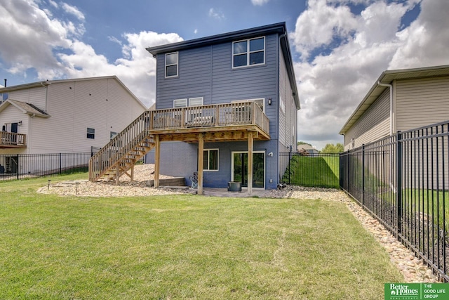 10505 Rosewater Pkwy, Bennington, NE 68007 - back of house featuring a wooden deck and stairway