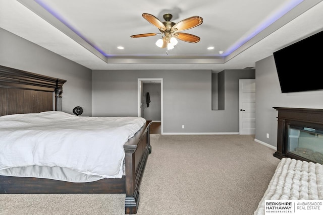 1220 S 200th Ave, Omaha, NE 68130 - bedroom featuring a raised ceiling, carpet floors, baseboards, and recessed lighting