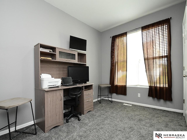 7941 N 152nd St, Bennington, NE 68007 - carpeted office featuring baseboards and lofted ceiling