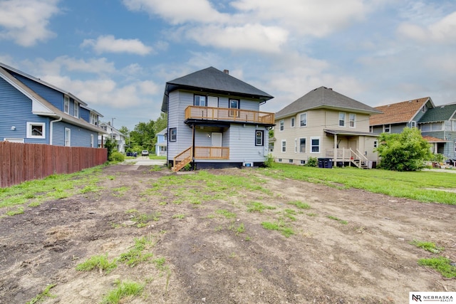 2306 Ogden St, Omaha, NE 68110 - back of property with a balcony and a residential view