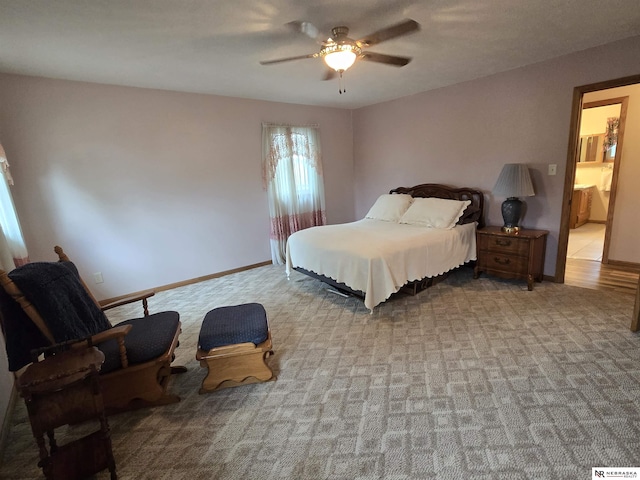 35 E Sandy Ridge Rd, Columbus, NE 68601 - bedroom featuring carpet, baseboards, and a ceiling fan