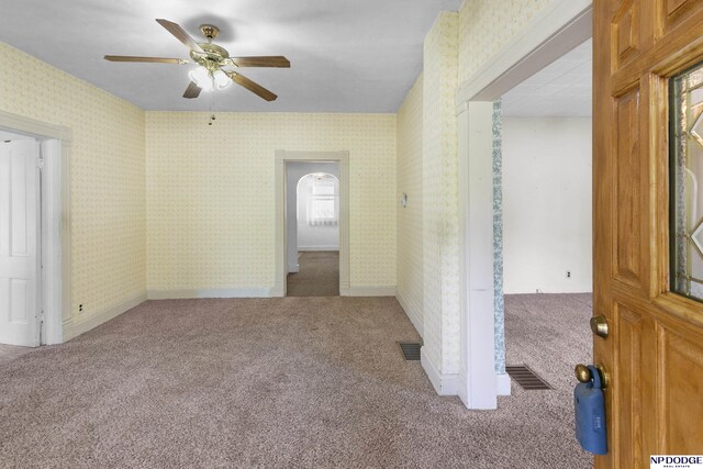 1373 S St, Blair, NE 68008 - empty room with carpet floors and ceiling fan