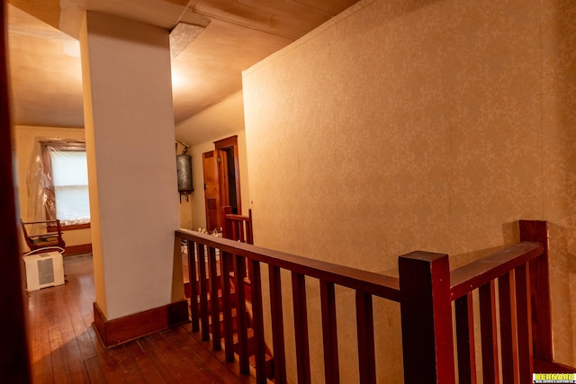 102 Eldon St, Talmage, NE 68448 - hallway featuring an upstairs landing and hardwood / wood-style flooring