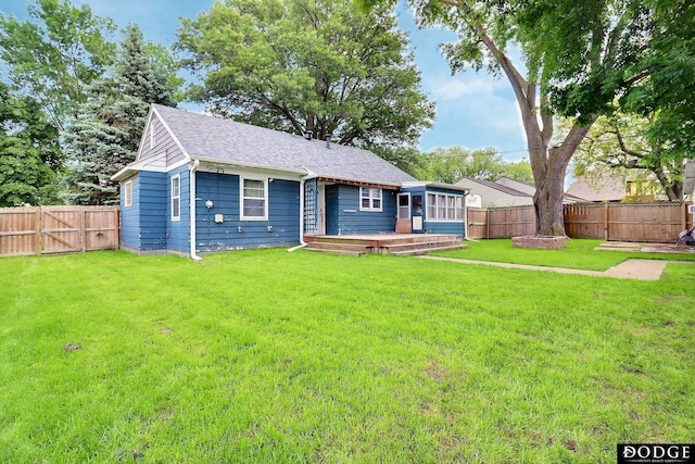 1827 E Broad St, Fremont, NE 68025 - view of front facade with a deck and a shingled roof