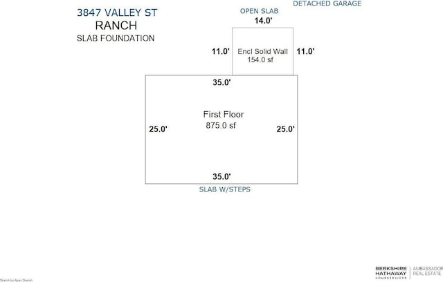 3847 Valley St, Omaha, NE 68105 - view of property floor plan