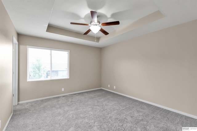 16421 Redman Ave, Omaha, NE 68116 - carpeted spare room with a raised ceiling, a ceiling fan, and baseboards