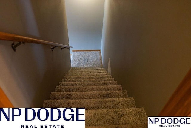 611 Diamond Ln, Papillion, NE 68133 - staircase with carpet flooring