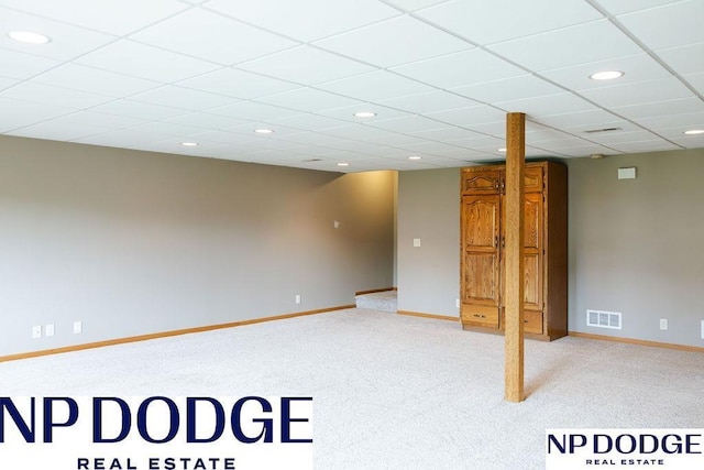 611 Diamond Ln, Papillion, NE 68133 - finished basement featuring light colored carpet, recessed lighting, and baseboards