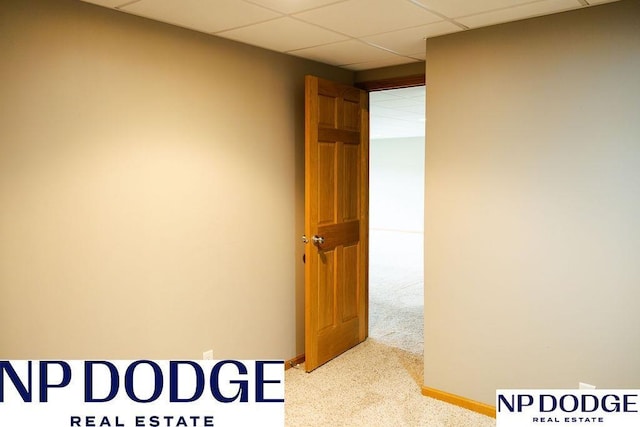 611 Diamond Ln, Papillion, NE 68133 - corridor with carpet, a drop ceiling, and baseboards
