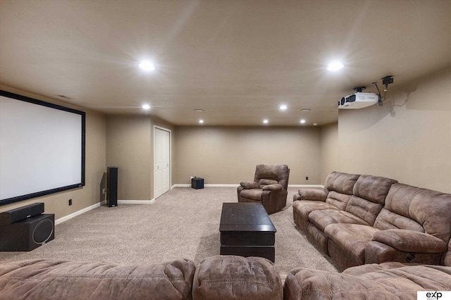 8815 N Hws Cleveland Blvd, Bennington, NE 68007 - cinema featuring recessed lighting, light colored carpet, and baseboards