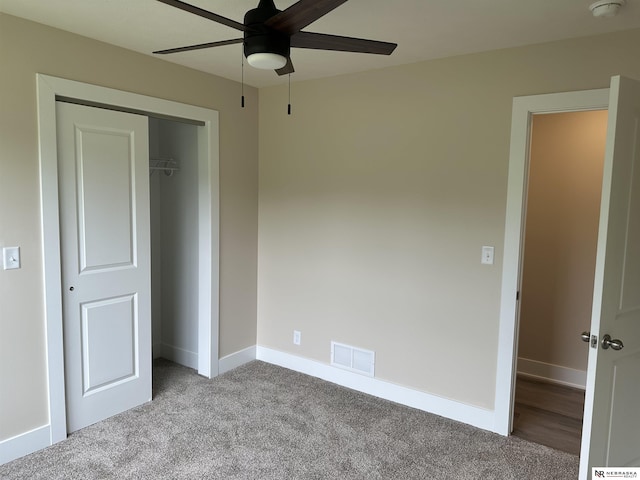 4522 N 40th St, Omaha, NE 68111 - unfurnished bedroom with carpet, baseboards, a closet, and ceiling fan