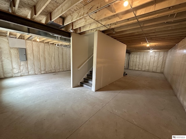 4522 N 40th St, Omaha, NE 68111 - unfinished below grade area with stairs and electric panel