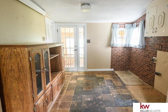 90 N Montgomery St, Nelson, NE 68961 - doorway with french doors and brick wall