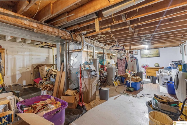 209 Carter St, Avoca, NE 68307 - unfinished basement with washer and clothes dryer