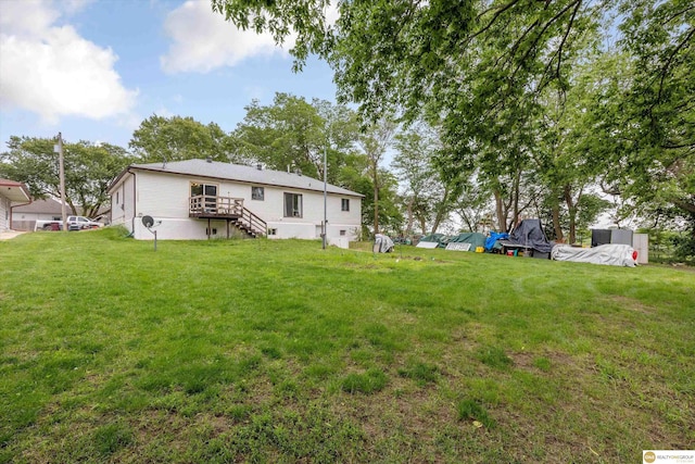 209 Carter St, Avoca, NE 68307 - view of green lawn featuring stairs