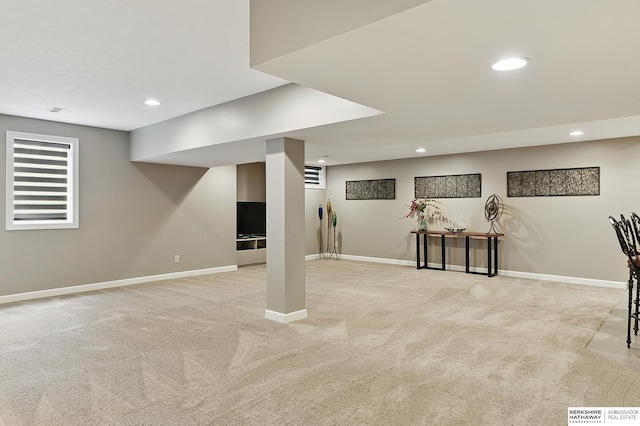 2468 N 148th St, Omaha, NE 68116 - finished basement with recessed lighting, carpet flooring, and baseboards