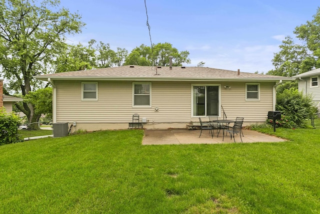 3809 N 94th St, Omaha, NE 68134 - rear view of property featuring a patio area, central air condition unit, and roof with shingles