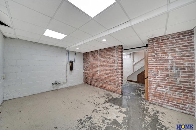 2524 S St, Lincoln, NE 68503 - finished basement featuring stairway and a paneled ceiling