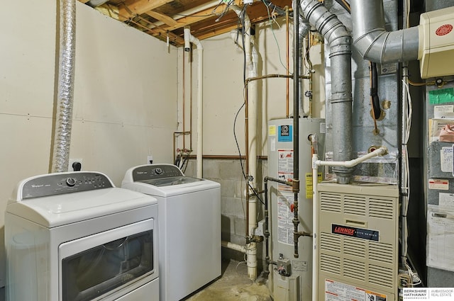 8853 N 82nd Ave, Omaha, NE 68122 - washroom with washing machine and clothes dryer and water heater