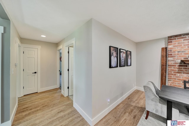 631 Overlook Ln, Beatrice, NE 68310 - unfurnished office with light wood-style floors, baseboards, and recessed lighting