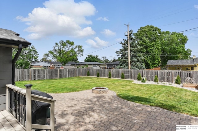 2442 E 2nd St, Fremont, NE 68025 - view of patio / terrace with an outdoor fire pit