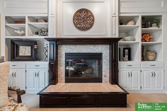 802 N Fillmore St, Papillion, NE 68046 - detailed view of carpet flooring and a glass covered fireplace
