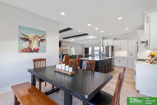 6518 S 208th Ave, Elkhorn, NE 68022 - dining space with light wood-style floors and recessed lighting