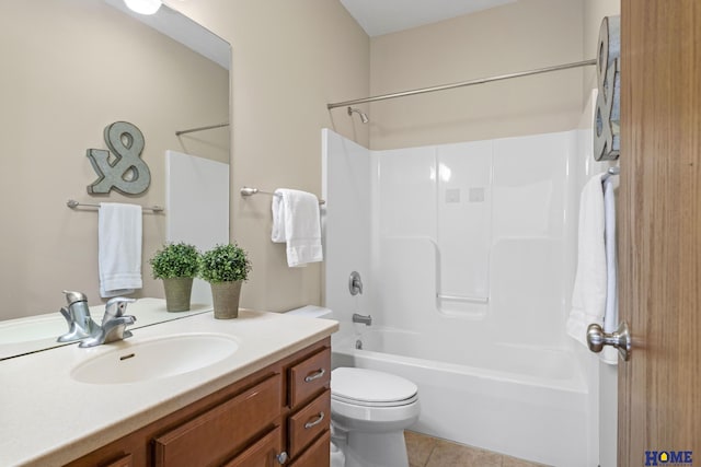 6920 NW 3rd St, Lincoln, NE 68521 - bathroom featuring vanity, toilet, tile patterned flooring, and tub / shower combination