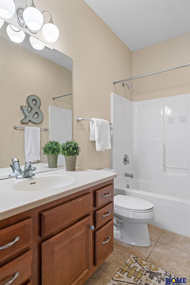 6920 NW 3rd St, Lincoln, NE 68521 - bathroom with vanity, toilet, shower / bath combination, and tile patterned flooring