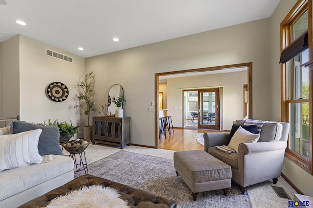 6920 NW 3rd St, Lincoln, NE 68521 - living area featuring recessed lighting, baseboards, and carpet floors