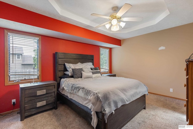 15212 Emmet St, Omaha, NE 68116 - bedroom featuring a raised ceiling, carpet flooring, baseboards, and multiple windows