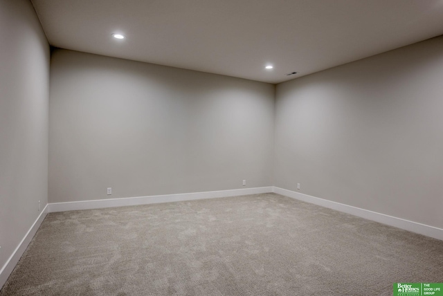 21056 Joseph St, Elkhorn, NE 68022 - empty room with light carpet, recessed lighting, and baseboards