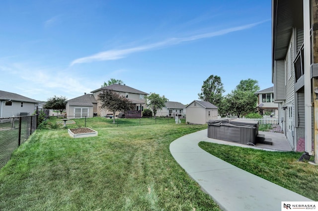 905 Chicory Ln, Hickman, NE 68372 - view of yard featuring a hot tub, a residential view, and a patio area