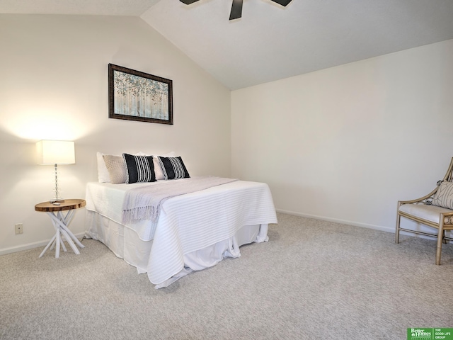 6212 Oak Hills Plz, Omaha, NE 68137 - bedroom with carpet, lofted ceiling, baseboards, and ceiling fan