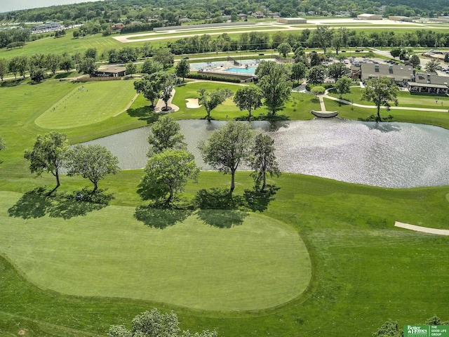 6212 Oak Hills Plz, Omaha, NE 68137 - aerial view of a nearby body of water, a pool, and a golf club