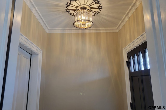 1205 N Broad St, Fremont, NE 68025 - detailed view of a chandelier and crown molding