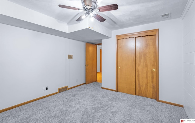 1439 S 123rd St, Omaha, NE 68144 - unfurnished bedroom with carpet, a closet, a ceiling fan, and baseboards
