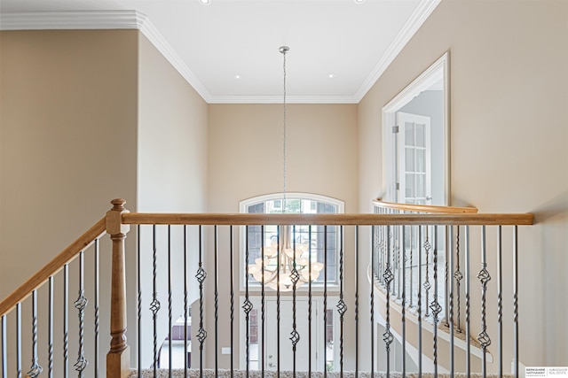 13303 Cuming St, Omaha, NE 68154 - detailed view of a chandelier, ornamental molding, and recessed lighting