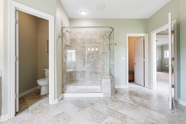 13303 Cuming St, Omaha, NE 68154 - full bath with toilet, baseboards, and stone tile flooring