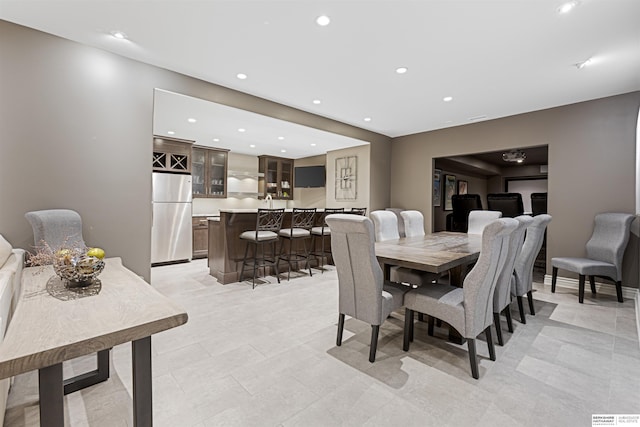 13303 Cuming St, Omaha, NE 68154 - dining room with recessed lighting and bar