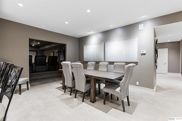 13303 Cuming St, Omaha, NE 68154 - dining area with recessed lighting, baseboards, and light tile patterned floors