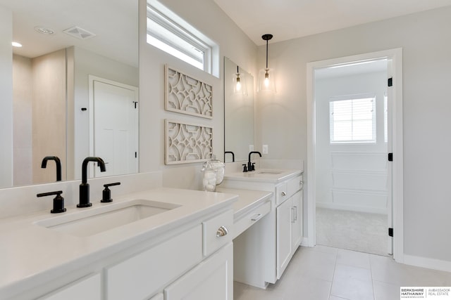 19920 Tyler St, Omaha, NE 68135 - bathroom featuring vanity, recessed lighting, and tile patterned flooring