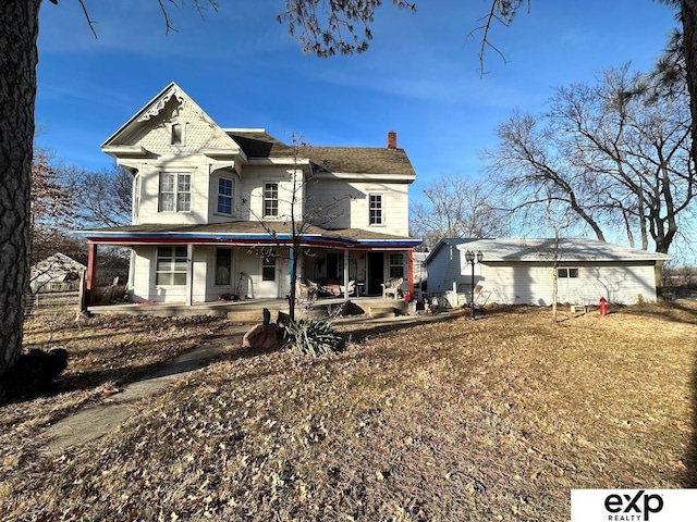 608 E Fillmore Ave, Dewitt, NE 68341 - view of front of property featuring a chimney and covered porch