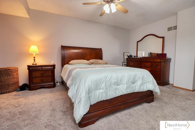 4115 N 45th Street Ct, Lincoln, NE 68504 - bedroom with carpet, a textured ceiling, and ceiling fan